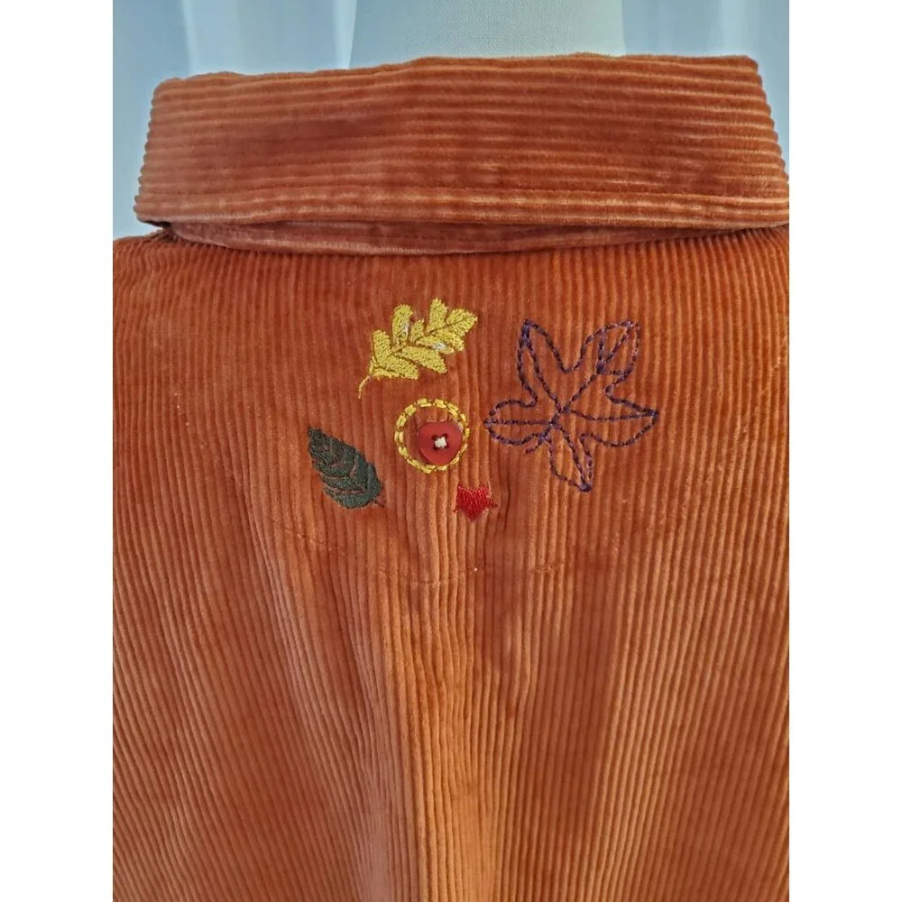 Baxter & Wells Corduroy Fall Vest Cottage Core Autumn Burnt Orange Size 2XL - Picture 10 of 16